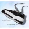 imageLUCKY STEP Womens Platform Fashion Sneakers Lace up Casual Faux Leather Comfortable Thick Sole Tennis Walking ShoesBlackWhite