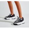 imageLUCKY STEP Womens Platform Fashion Sneakers Lace up Casual Faux Leather Comfortable Thick Sole Tennis Walking ShoesBlackWhite