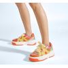 imageLUCKY STEP Womens Platform Fashion Sneakers Lace up Casual Faux Leather Comfortable Thick Sole Tennis Walking ShoesOrangeYellow