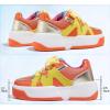 imageLUCKY STEP Womens Platform Fashion Sneakers Lace up Casual Faux Leather Comfortable Thick Sole Tennis Walking ShoesOrangeYellow