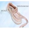 imageLUCKY STEP Womens Platform Fashion Sneakers Lace up Casual Faux Leather Comfortable Thick Sole Tennis Walking ShoesPink