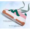 imageLUCKY STEP Womens Platform Fashion Sneakers Lace up Casual Faux Leather Comfortable Thick Sole Tennis Walking ShoesPinkGreen