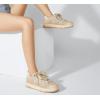 imageLUCKY STEP Womens Sparkle Rhinestone Fashion Sneakers Walking Tennis Bling Glitter Roaring Shoes Platform Lace up Casual Mesh SneakerBeige Rhinestone