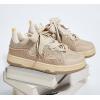 imageLUCKY STEP Womens Sparkle Rhinestone Fashion Sneakers Walking Tennis Bling Glitter Roaring Shoes Platform Lace up Casual Mesh SneakerBeige Rhinestone