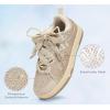 imageLUCKY STEP Womens Sparkle Rhinestone Fashion Sneakers Walking Tennis Bling Glitter Roaring Shoes Platform Lace up Casual Mesh SneakerBeige Rhinestone