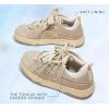 imageLUCKY STEP Womens Sparkle Rhinestone Fashion Sneakers Walking Tennis Bling Glitter Roaring Shoes Platform Lace up Casual Mesh SneakerBeige Rhinestone