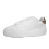 imageLUCKY STEP Women Rivet Stud Platform Sneakers  White Tennis Snake Leopard Student Low Top Casual Shoes