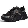 imageLUCKY STEP Womens Chunky Rhinestone Fashion Sneakers  Sparkly Platform Thick Dad Rave Mesh Walking ShoesBlack Rhinestone