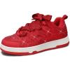 imageLUCKY STEP Womens Sparkle Rhinestone Fashion Sneakers Walking Tennis Bling Glitter Roaring Shoes Platform Lace up Casual Mesh SneakerRed Rhinestone