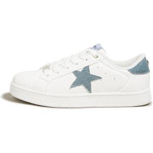 imageLUCKY STEP Fashion Star Glitter Sneakers  Sparkly Bling Shiny Bedazzled Wedding Bridal Shoes for WomenWhiteDenim Blue Pu