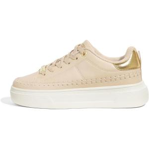 imageLUCKY STEP Platform Glitter Sneakers for Women Fashion Sparkly Bling Shiny Low Top Tennis Sneakers Faux Leather Casual Walking ShoesBeige