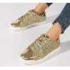 imageLUCKY STEP Glitter Sneakers Lace up  Fashion Sneakers  Sparkly Shoes for WomenAll Gold