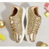 imageLUCKY STEP Glitter Sneakers Lace up  Fashion Sneakers  Sparkly Shoes for WomenAll Gold