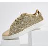 imageLUCKY STEP Glitter Sneakers Lace up  Fashion Sneakers  Sparkly Shoes for WomenAll Gold