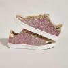 imageLUCKY STEP Glitter Sneakers Lace up  Fashion Sneakers  Sparkly Shoes for WomenGold