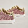 imageLUCKY STEP Glitter Sneakers Lace up  Fashion Sneakers  Sparkly Shoes for WomenGold