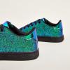 imageLUCKY STEP Glitter Sneakers Lace up  Fashion Sneakers  Sparkly Shoes for WomenGreen Hologram