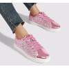 imageLUCKY STEP Glitter Sneakers Lace up  Fashion Sneakers  Sparkly Shoes for WomenHot Pink