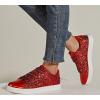 imageLUCKY STEP Glitter Sneakers Lace up  Fashion Sneakers  Sparkly Shoes for WomenRed