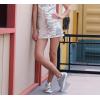 imageLUCKY STEP Glitter Sneakers Lace up  Fashion Sneakers  Sparkly Shoes for WomenSilver