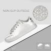 imageLUCKY STEP Glitter Sneakers Lace up  Fashion Sneakers  Sparkly Shoes for WomenSilver Metal