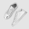 imageLUCKY STEP Glitter Sneakers Lace up  Fashion Sneakers  Sparkly Shoes for WomenSilver Metal