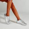 imageLUCKY STEP Glitter Sneakers Lace up  Fashion Sneakers  Sparkly Shoes for WomenSilver Metal