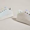 imageLUCKY STEP Glitter Sneakers Lace up  Fashion Sneakers  Sparkly Shoes for WomenWhite Hologram
