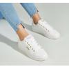 imageLUCKY STEP Glitter Sneakers Lace up  Fashion Sneakers  Sparkly Shoes for WomenWhite Pu