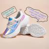 imageLUCKY STEP Women Holographic Iridescent Metallic Chunky Sneakers  White Shoes Ugly Dad Sneakers