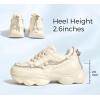 imageLUCKY STEP Womens 90s Chunky Sneakers Sparkly Bling Rhinestone Rope Platform Casual Thick Dad Rave Walking ShoesBeige