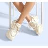 imageLUCKY STEP Womens 90s Chunky Sneakers Sparkly Bling Rhinestone Rope Platform Casual Thick Dad Rave Walking ShoesBeige
