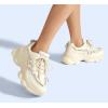 imageLUCKY STEP Womens 90s Chunky Sneakers Sparkly Bling Rhinestone Rope Platform Casual Thick Dad Rave Walking ShoesBeige