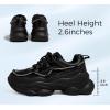 imageLUCKY STEP Womens 90s Chunky Sneakers Sparkly Bling Rhinestone Rope Platform Casual Thick Dad Rave Walking ShoesBlack