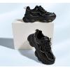 imageLUCKY STEP Womens 90s Chunky Sneakers Sparkly Bling Rhinestone Rope Platform Casual Thick Dad Rave Walking ShoesBlack