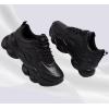 imageLUCKY STEP Womens 90s Chunky Sneakers Sparkly Bling Rhinestone Rope Platform Casual Thick Dad Rave Walking ShoesBlack Pu
