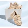 imageLUCKY STEP Womens 90s Chunky Sneakers Sparkly Bling Rhinestone Rope Platform Casual Thick Dad Rave Walking ShoesNude