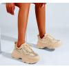 imageLUCKY STEP Womens 90s Chunky Sneakers Sparkly Bling Rhinestone Rope Platform Casual Thick Dad Rave Walking ShoesNude