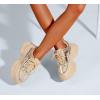 imageLUCKY STEP Womens 90s Chunky Sneakers Sparkly Bling Rhinestone Rope Platform Casual Thick Dad Rave Walking ShoesNude