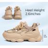 imageLUCKY STEP Womens 90s Chunky Sneakers Sparkly Bling Rhinestone Rope Platform Casual Thick Dad Rave Walking ShoesNude