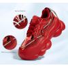 imageLUCKY STEP Womens 90s Chunky Sneakers Sparkly Bling Rhinestone Rope Platform Casual Thick Dad Rave Walking ShoesRed