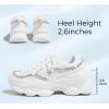 imageLUCKY STEP Womens 90s Chunky Sneakers Sparkly Bling Rhinestone Rope Platform Casual Thick Dad Rave Walking ShoesWhite