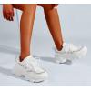 imageLUCKY STEP Womens 90s Chunky Sneakers Sparkly Bling Rhinestone Rope Platform Casual Thick Dad Rave Walking ShoesWhite