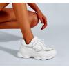 imageLUCKY STEP Womens 90s Chunky Sneakers Sparkly Bling Rhinestone Rope Platform Casual Thick Dad Rave Walking ShoesWhite