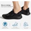 imageLUCKY STEP Womens Metallic Fashion Sneaker Leatherette Studded Jogger Lightweight Casual Walking ShoesAll Black