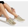 imageLUCKY STEP Womens Metallic Fashion Sneaker Leatherette Studded Jogger Lightweight Casual Walking ShoesGold