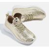 imageLUCKY STEP Womens Metallic Fashion Sneaker Leatherette Studded Jogger Lightweight Casual Walking ShoesGold