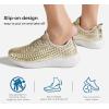 imageLUCKY STEP Womens Metallic Fashion Sneaker Leatherette Studded Jogger Lightweight Casual Walking ShoesGold