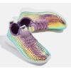 imageLUCKY STEP Womens Metallic Fashion Sneaker Leatherette Studded Jogger Lightweight Casual Walking ShoesHologram Purple