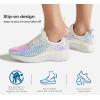 imageLUCKY STEP Womens Metallic Fashion Sneaker Leatherette Studded Jogger Lightweight Casual Walking ShoesHologram White